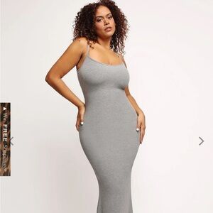 Popilush Grey Maxi Slip Dress